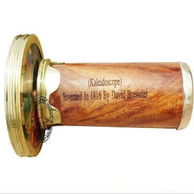 Antique Brass & Wood Optical Kaleidoscope Toys Handmade Working Brass Kaleidoscope Gift for Everyone 9 inch