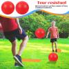 Hiboom 10 Pcs Kickball Set Includes 10 Inches Dodgeball Playground Balls 5 Rubber Throw Down Bases Needles and Ball Pump for Boys Girls Adults Backyard Game Camps Picnic Schoolyard Summer(Orange) view 4