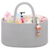 COMSE Baby Diaper Caddy Organizer, Car Caddy, Diaper Change Organizer, Gift Baskets Empty, Portable Tote Bag with Divider, Baby Shower Gifts Newborn Essentials Registry Must Have, Cool Gray view 1