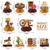 10Pcs My First Rodeo Birthday Party Supplies Western Cowboy Honeycomb Centerpieces Decorations for Baby Boys, Western Cowboy Theme One Year Old Birthday Table Centerpieces Party Supplies, Wild West view 2