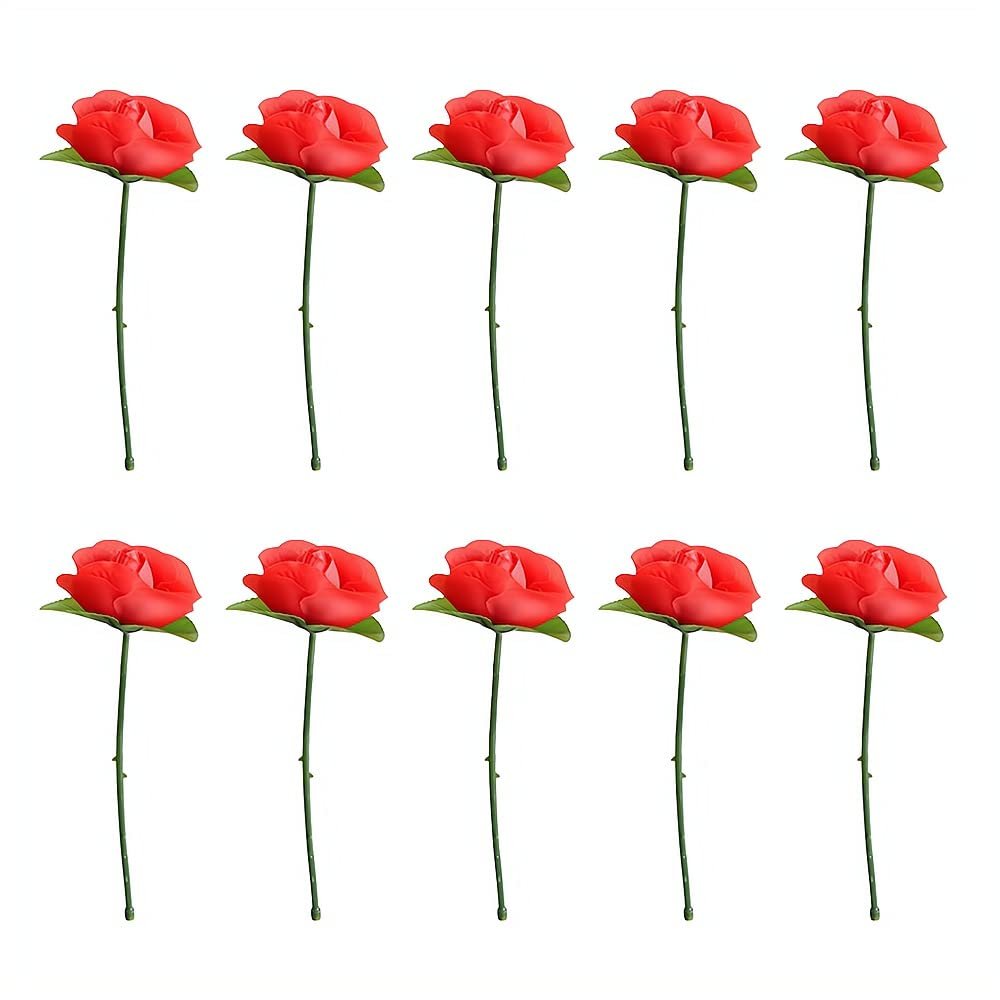 Opexicos 10Pcs Folding Rose/Rose Appearing Magic Tricks Flower Appearing Close Up Stage Street Magic