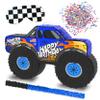Jergrim Monster Truck Piata, Small 4 Piece Set, perfect for Kids Birthday Parties, Race Car Party Supplies fits piata candy and party favors (16X10) Durable! (Blue Monster Truck) view 1