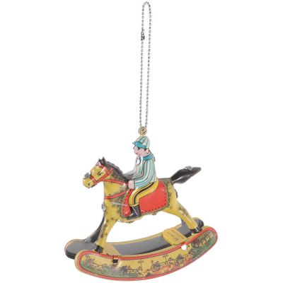 EXCEART Iron Rocking Horse Wind-up Toy Durable Metal Horse Decor for Home Office Desk Collectors