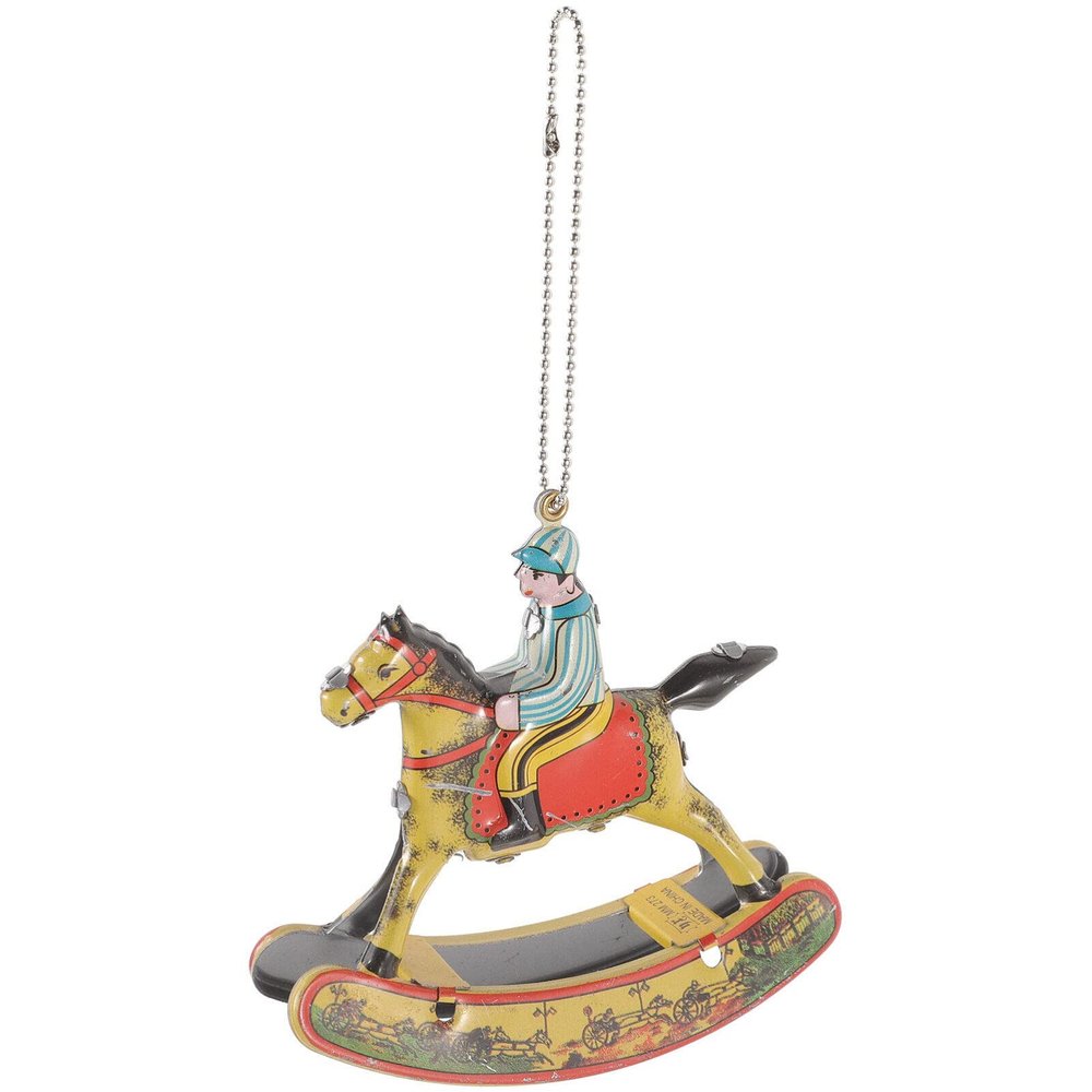 EXCEART Iron Rocking Horse Wind-up Toy Durable Metal Horse Decor for Home Office Desk Collectors