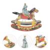 EXCEART Iron Rocking Horse Wind-up Toy Durable Metal Horse Decor for Home Office Desk Collectors view 3