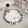 3.2ft ABC Round Kids Playroom Rug Soft Alphabet Nursery Area Rug for Bedroom Non-Slip Educational Rug Baby Crawling Mat Circle Carpet for Kids Room Classroom Living Room Decor, Grey view 4