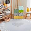 ABC Round Rug for Kids Soft Alphabet Area Rug for Playroom Non-Slip Kids Educational Learning Carpet Baby Crawling Mat Play Mat for Kids Room Classroom Living Room Decor (Blue, 3.2 Ft) view 2