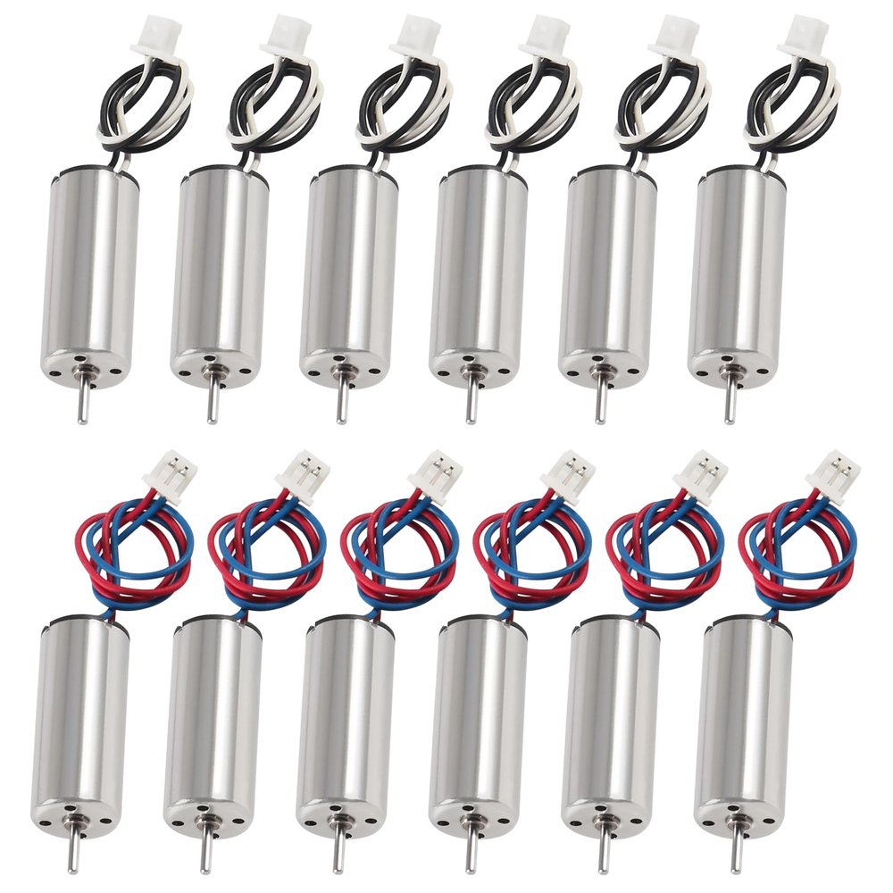 XIITIA 12pcs 8520/8.5x20mm Motor 15000KV Brushed Motors 4CW 4CCW Coreless Motor with JST-1.25 Connector for Model Aircraft/UAV/Quadcopter/Toy Aircraft, etc