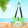 AtiMing Personalized Mesh Beach Bag Kids Crab Shaped Seashell Collecting Bags, 6 Pack Custom Name Mesh Beach Shell Bags with Zipper Mesh Beach Storage Bag for Boys and Girls in The Sand view 3