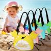 AtiMing Personalized Mesh Beach Bag Kids Crab Shaped Seashell Collecting Bags, 6 Pack Custom Name Mesh Beach Shell Bags with Zipper Mesh Beach Storage Bag for Boys and Girls in The Sand view 4