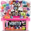 Halloween Toy Monster Slime Kit for Girls Ages 6-12, FunKidz Glow in Dark Slime Making Kit for Kids Make Soft Slime Balls with Photochromic Powder Kid Ideal Party Gifts view 1
