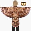 D.Q.Z Bird-Wings-Owl-Costume for Kids with Mask, Dress Up Clothes for Boys Girls Toys Eagle Role Play Hallowen Party (Brown) view 1