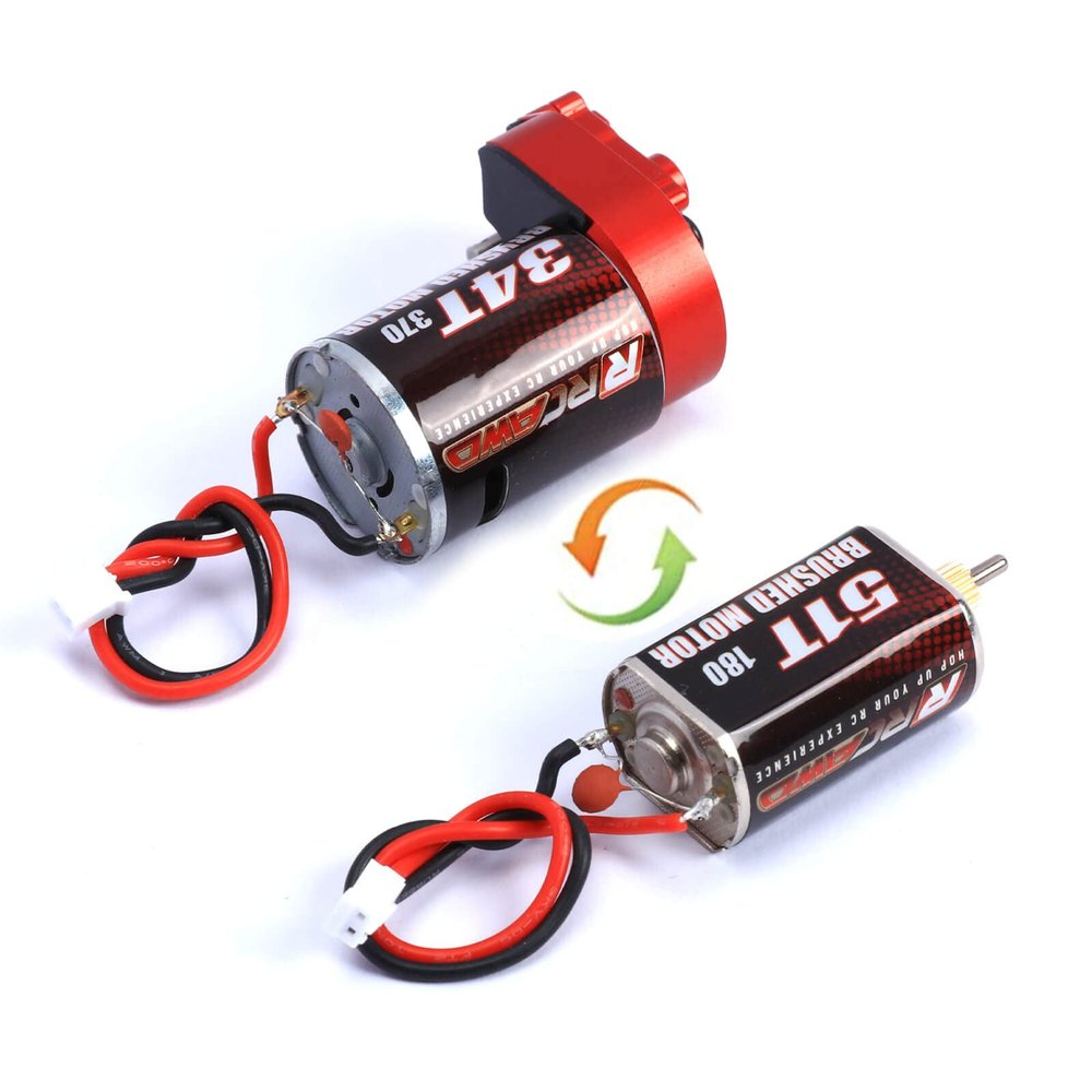 RCAWD SCX24 180 Motor & 34t 370 Motor Gear Housing Transmission Two Choices for Axial 1/24 SCX24 & AX24 Series Upgrade Parts