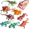 8PCS Plastic Squishy Lizard Toys, Stretchy Rubber Figures, Realistic Soft Reptile Toys for Kids, Party Decoration Figurines Set view 1
