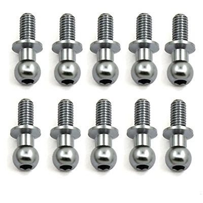 10Pcs M3 Metal Hex Ball Head Screws for Tamiya TT01 TT02 Sakura D5 1/10 RC Drift Car Spare Parts Universal (Color : Silver)