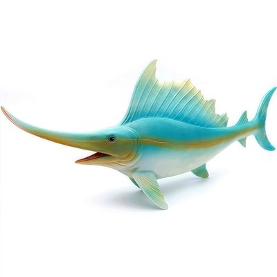 Gemini&Genius Sea Animal Sailfish Action Figure Soft Rubber Swim Bath Toy, Realistic Ocean Swordfish Educational and Role Play Toys for Kids and Collectors (17 Inches)