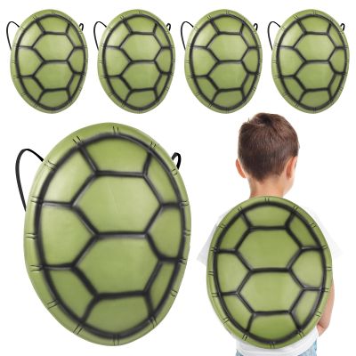 Ipetboom Turtle Shell Costume for Kids Halloween Cosplay Props 5-Pack Soft Turtle Shell with Elastic Band Party Dress up and Photo Props for Children S Costume Play