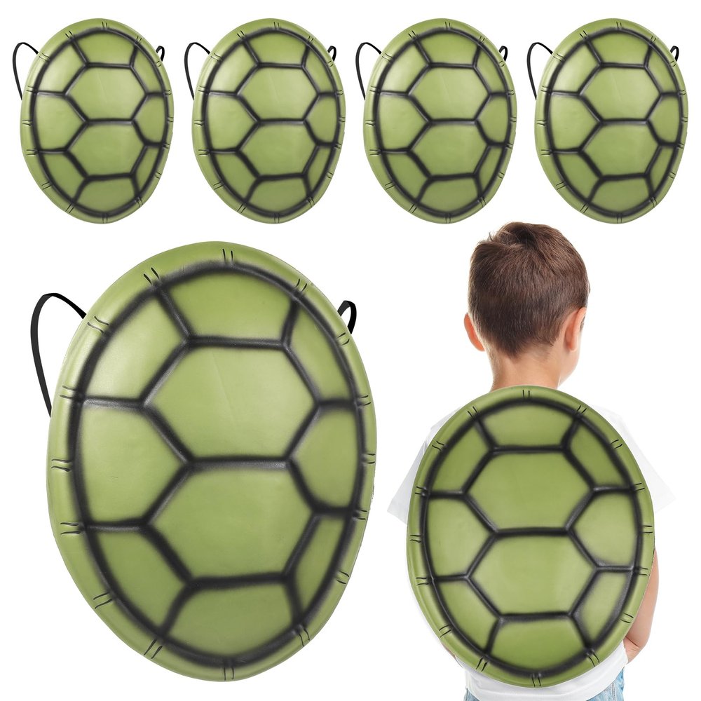 Ipetboom Turtle Shell Costume for Kids Halloween Cosplay Props 5-Pack Soft Turtle Shell with Elastic Band Party Dress up and Photo Props for Children S Costume Play