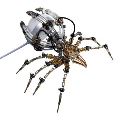 Metalkitor Steampunk Spider Desk Lamp - 3D Metal Puzzle with Light, 512 Pieces DIY Assembly Kit for Kids and Adults - Brain Teaser Desk Ornament