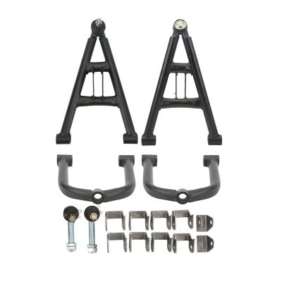 Front Suspension Shock Swing Arm Kit, Steel Alloy Upper Lower Swing Arm Kit 350mm Complete High Strength for Go Kart