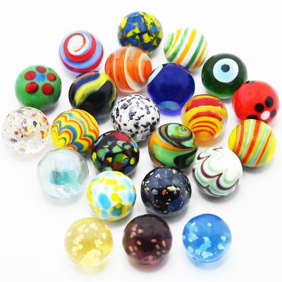23 PCS Glass Marbles for Kids, 20 Colorful Assorted Marbles and 3 Glow in The Dark, Marble Run Games and Accessories for Boys and Girls, Beautiful Marble Bulks for Home Decoration
