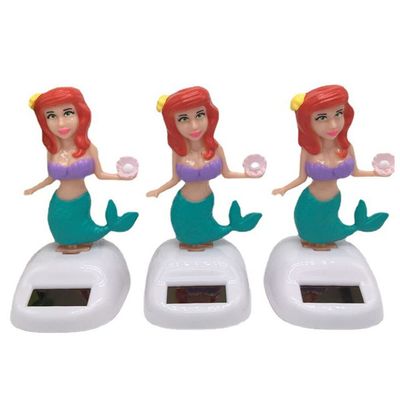 Katutude Pack of 3 Solar Dancing Figurines Car Dashboard Decorations Solar Powered Shaking Head Doll Solar Dancing Toys Shaking Head Doll for Car Home Office