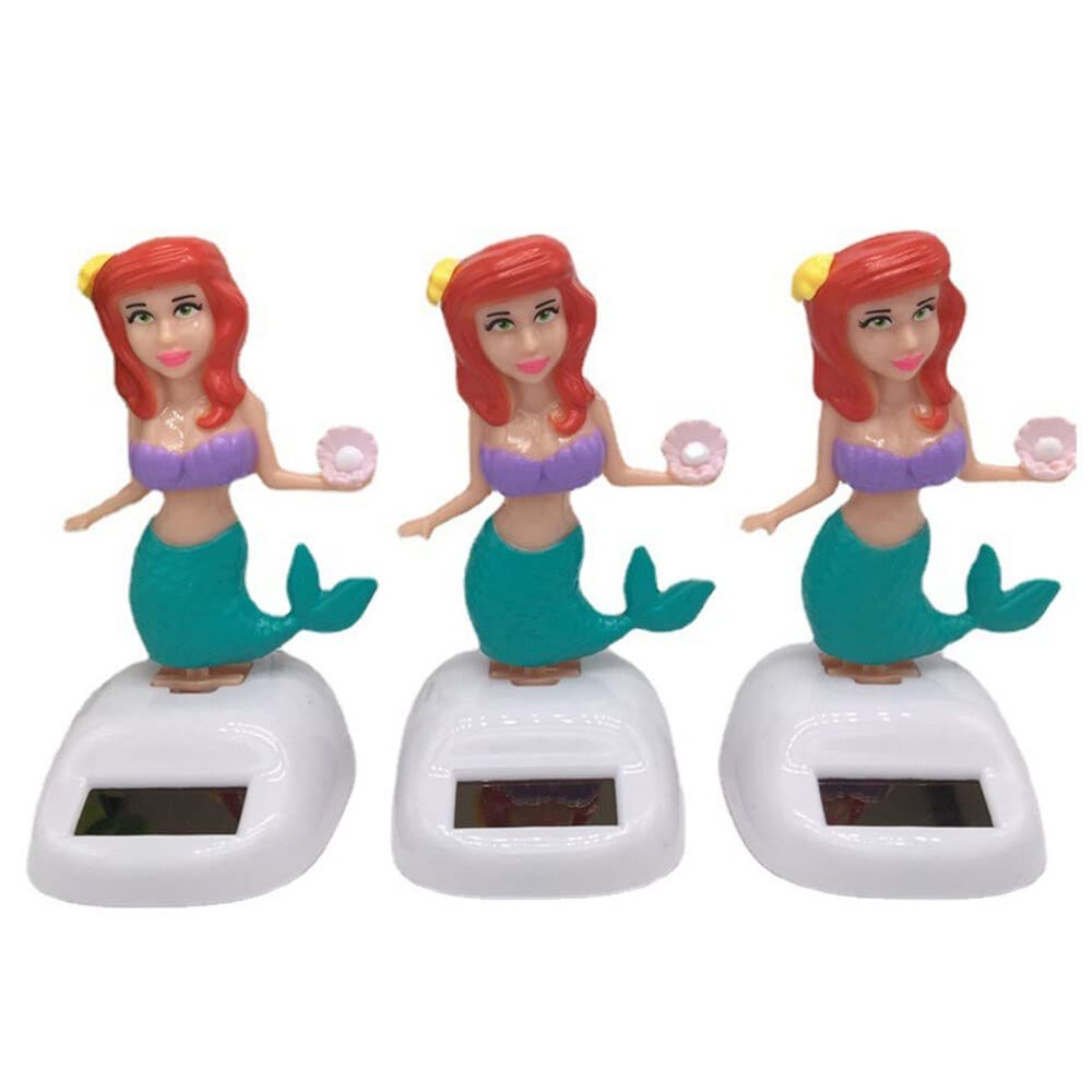 Katutude Pack of 3 Solar Dancing Figurines Car Dashboard Decorations Solar Powered Shaking Head Doll Solar Dancing Toys Shaking Head Doll for Car Home Office
