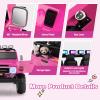 Costzon 2 Seater Ride on Car, 12V Licensed Toyota FJ40 Ride On Truck with 2.4G Remote Control, Spring Suspension, Storage Box, Colorful Lights, Music, USB Port & FM, Electric Car for Kids (Pink) view 4
