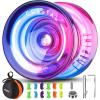 MAGICYOYO K2 Crystal Responsive Yoyo for Kids 8-12, Professional Fingerspin Trick Yo Yo for Advanced, Dual Purpose Mode with Unresponsive Bearing+12 Yo yo Strings+Yo-yo Case Bag (Pink Purple Gradient) view 2