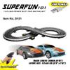 JOYSWAY: SuperFun 101-1/43 USB Power Slot Car Racing Set, Layout Size: 44"x22", LED Headlights, Lap Counter, Ages 8+ view 2