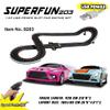 SuperFun 203-1/43 USB Power Slot Car Racing Set, Layout Size: 65"x37", LED Headlights, Lap Counter, Ages 8+ view 2