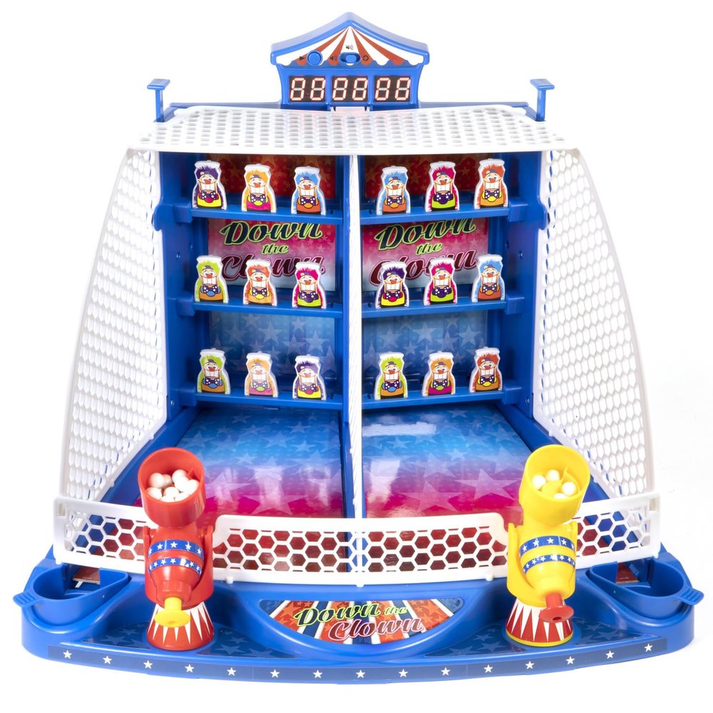 Merchant Ambassador Retro Arcade Electronic: Down The Clown - Tabletop Game, Sound Effects, Electronic Scoreboard, 2 Players, Ages 6+