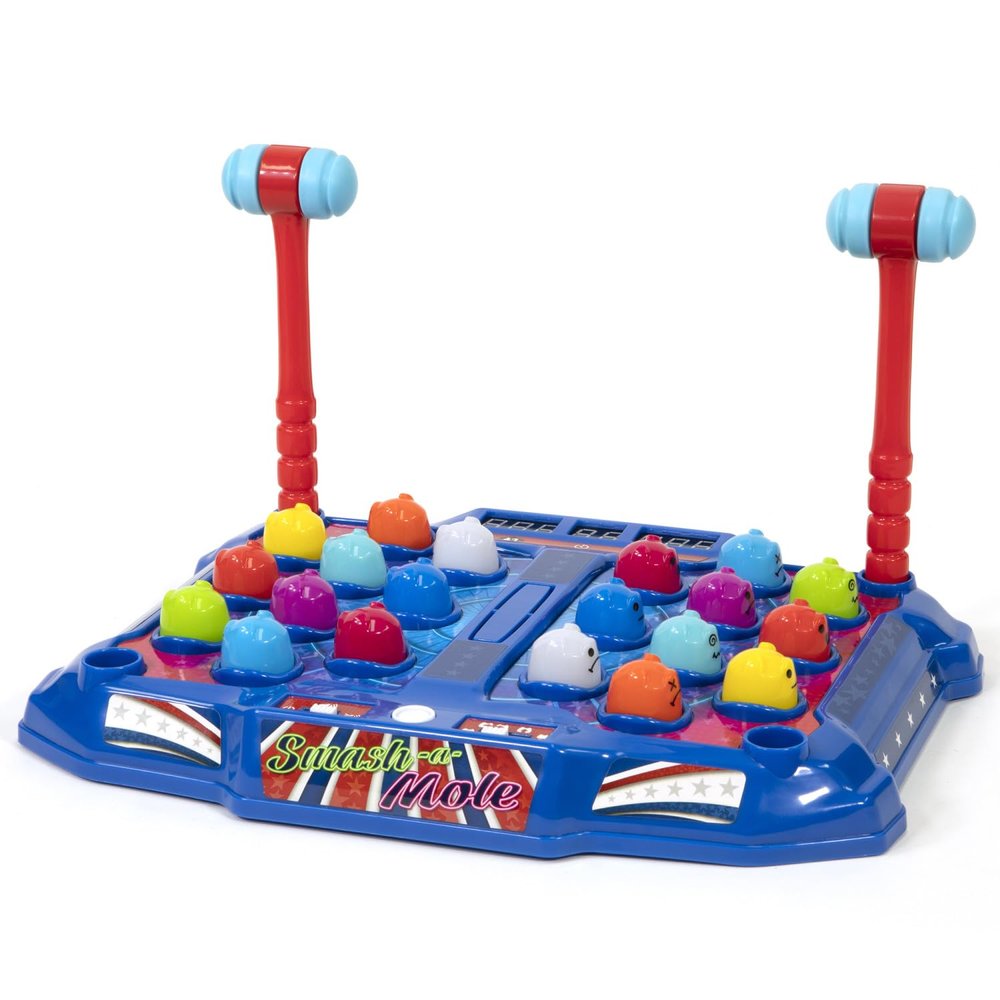 Merchant Ambassador Retro Arcade: Electronic Smash-A-Mole - Tabletop Game, Moles Light Up, 4 Playing Modes, 1-2 Players, Ages 6+