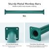 Purife Set of 6 Monkey Bars for Backyard - Metal Ladder Rungs for Playset, Outdoor Playground Safety Climbing Handles - 16.5 inch, Green view 2