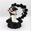 Wedding Ceremony Day of the Dead Skeleton Gothic Red Roses on Black Heart Base view 2