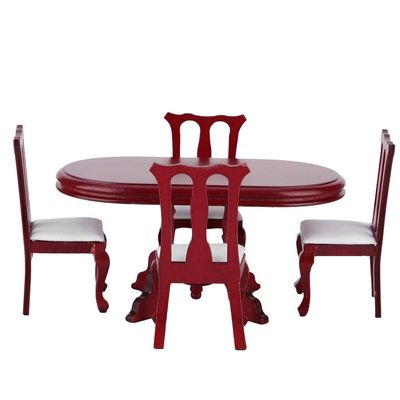 Dollhouse Table Chair Set, 1:12 Miniature Doll House Kitchen Table Chair Set Accessory Room Furniture Toy Furniture Dollhouse Accessories