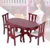 Dollhouse Table Chair Set, 1:12 Miniature Doll House Kitchen Table Chair Set Accessory Room Furniture Toy Furniture Dollhouse Accessories view 4