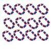 blinkee 12 Packs - Patriotic Pua Model - Hawaiian Lei Necklace - Red, White, Blue - Non-Light Up - Libertyville Luau Edition - Perfect for Independence Day, Parades, BBQs, and Festivals view 1