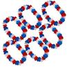 blinkee 12 Packs - Patriotic Pua Model - Hawaiian Lei Necklace - Red, White, Blue - Non-Light Up - Libertyville Luau Edition - Perfect for Independence Day, Parades, BBQs, and Festivals view 2