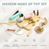 Fake Makeup Wooden Makeup Toy Set Wooden Toddler Makeup Kit Pretend Makeup Kit for Girls Kids Makeup for 3-9 Age 12 PCS Girl Birthday Gift (Makeup Set-1) view 2