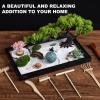 Zen Garden Kit for Desk Decor - Premium Beautiful Japanese Mini Zen Sand Garden Box Set for Home, Office with Black Wooden Tray, White Sand, Tools, Sandball - Desktop Meditation, Accessories view 3