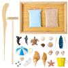 Zen Garden Kit for Desk - Premium Beautiful Japanese Mini Beach Zen Sand Garden Box Decor Set for Home, Office with Bamboo Tray, Sand, Tools, Shark, Ship - Desktop Meditation, Accessories Zen Gifts view 2