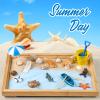 Zen Garden Kit for Desk - Premium Beautiful Japanese Mini Beach Zen Sand Garden Box Decor Set for Home, Office with Bamboo Tray, Sand, Tools, Shark, Ship - Desktop Meditation, Accessories Zen Gifts view 4