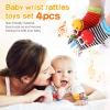 PHEZAPA Baby Toys 0-6 Months, Wrist Rattles Foot Finder Socks Set, Infant Rattle Socks and rattles Wrist, Soft Newborn Sensory Toys,Infant Wrist Rattles for Babies 0-6 Months,Baby Gifts 6-12 Months view 2