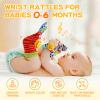 PHEZAPA Baby Toys 0-6 Months, Wrist Rattles Foot Finder Socks Set, Infant Rattle Socks and rattles Wrist, Soft Newborn Sensory Toys,Infant Wrist Rattles for Babies 0-6 Months,Baby Gifts 6-12 Months view 4