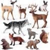 10pcs Forest Animal Toys Figures, Realistic Woodland Creatures Figurines, Plastic Animals Miniature Toys Cake Topper view 1