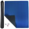 Mahjong Mat with 3 Free Dice and Carrying Bag, 35" L x 35" W Rubber Anti Slip Large Game Mat (Blue), Mah Jongg All-in-One Tile Rack & Pusher, Clear Acrylic Mahjong Rack and Pusher Combo view 2