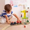 Wooden Crane Toy Set with Train Cars - Compatible with Major Wooden Rail Brands - Multi-function Crane for 3-5 Year Old Boys view 3