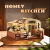 Rowood Miniature House Kit,DIY Miniature Dollhouse Kit for Adults,Model Kits for Adults to Build with LED,Birthday for Adult(Homey Kitchen) view 2