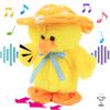 Hopearl Talking Singing Duck Toy Repeats What You Say Walking Duckling Electric Interactive Animated Toy Speaking Plush Buddy Gifts for Toddlers, Yellow, 8'' view 1